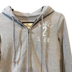 Hollister California Vintage y2k Womens Gray Zip Up Hoodie Sweatshirt‎ Size S